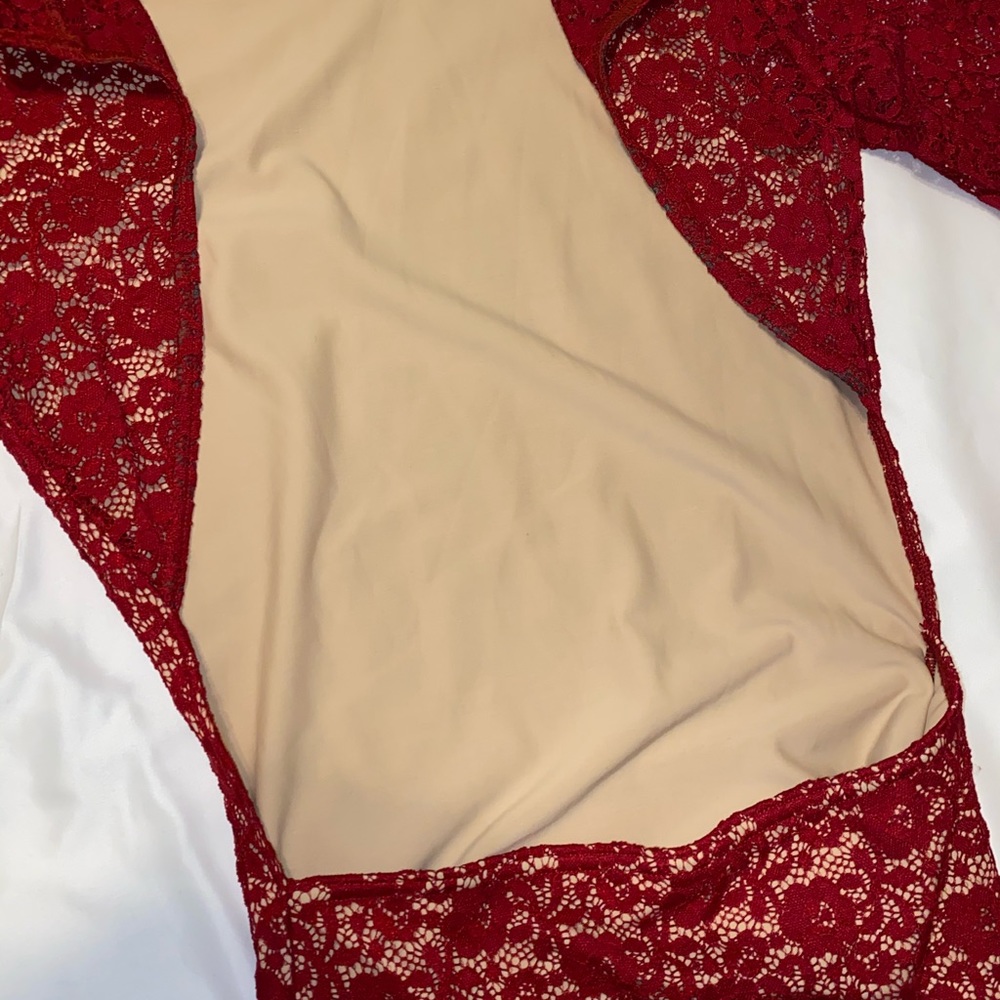 Red Lace XiaoXiaodesigns Bodysuit/Leo - Picture 8 of 12